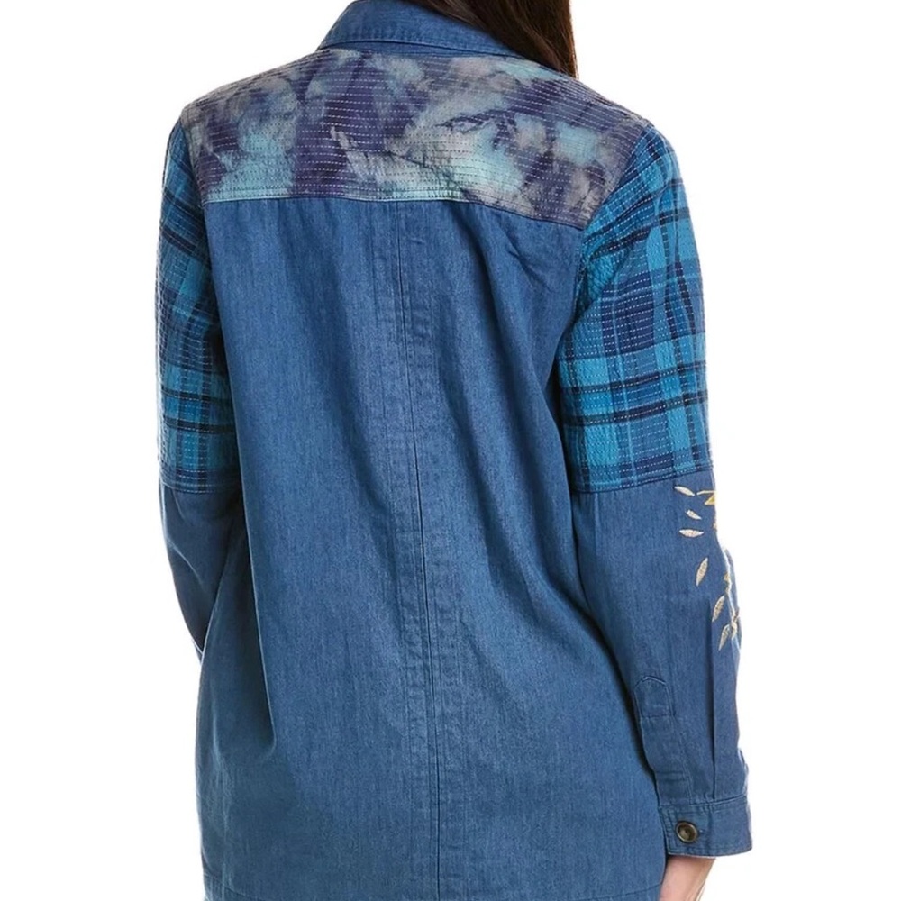 NWT Johnny Was Moonlight Tie Dye Patchwork Military Jacket - Picture 16 of 16